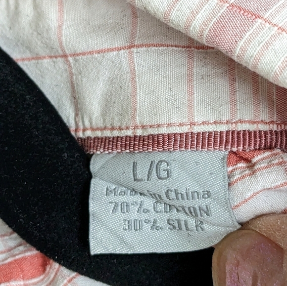 Tommy Bahama Cotton/Silk Cream with Orange button up,large EUC - Picture 4 of 4